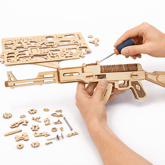 DIY Wooden Mechanical Gun Model Kit - Build & Display Collection