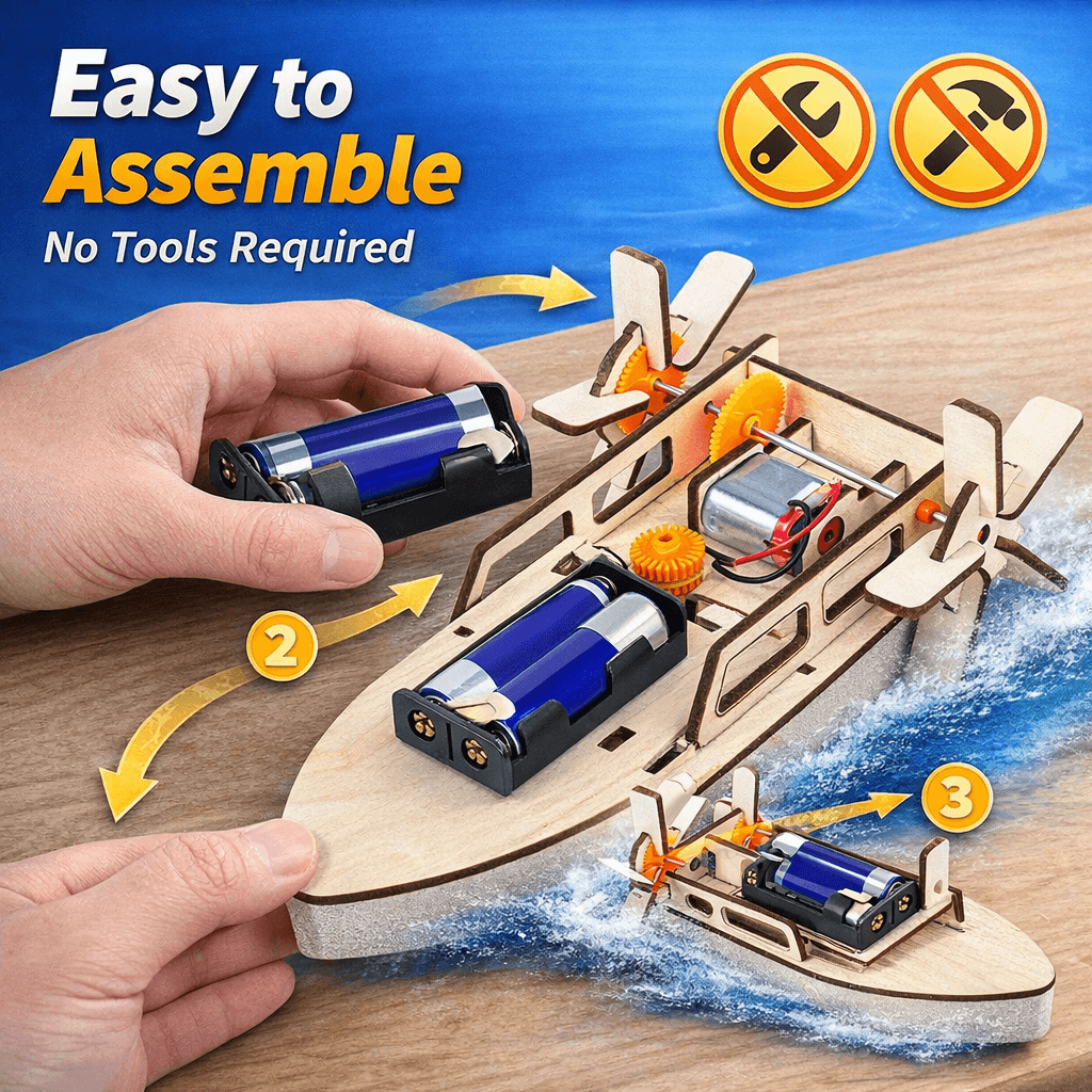 DIY Electric Paddle Boat STEM Kit - Hands-On Science Project for Kids product detail image 2
