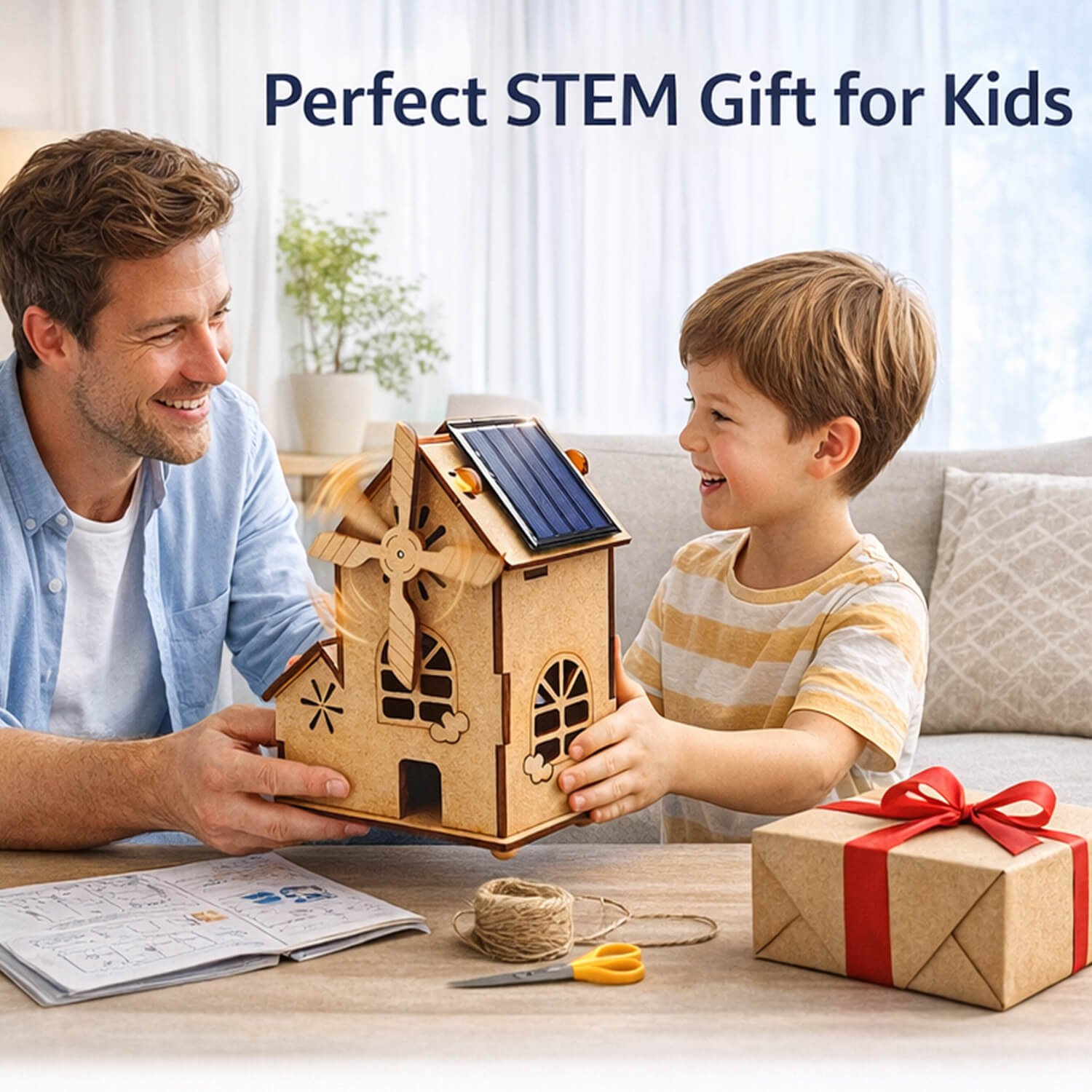 Build Your Own Solar Windmill House - Fun STEM DIY Kit for Kids product detail image 7