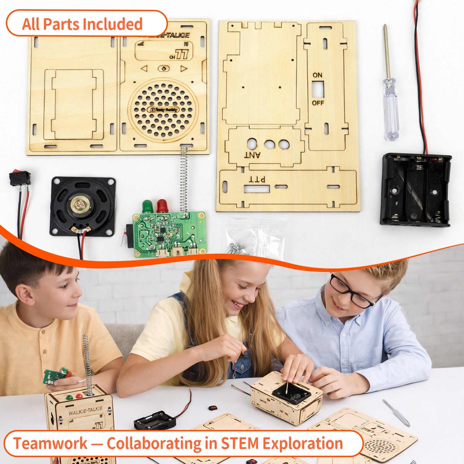 Build Your Own Walkie Talkie - DIY STEM Electronics Kit for Kids product detail image 5