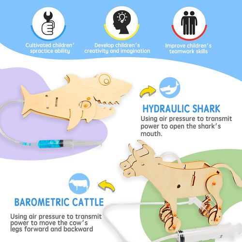 6-in-1 DIY Wooden Animal STEM Kit Build Moving Mechanical Animals product detail image 2