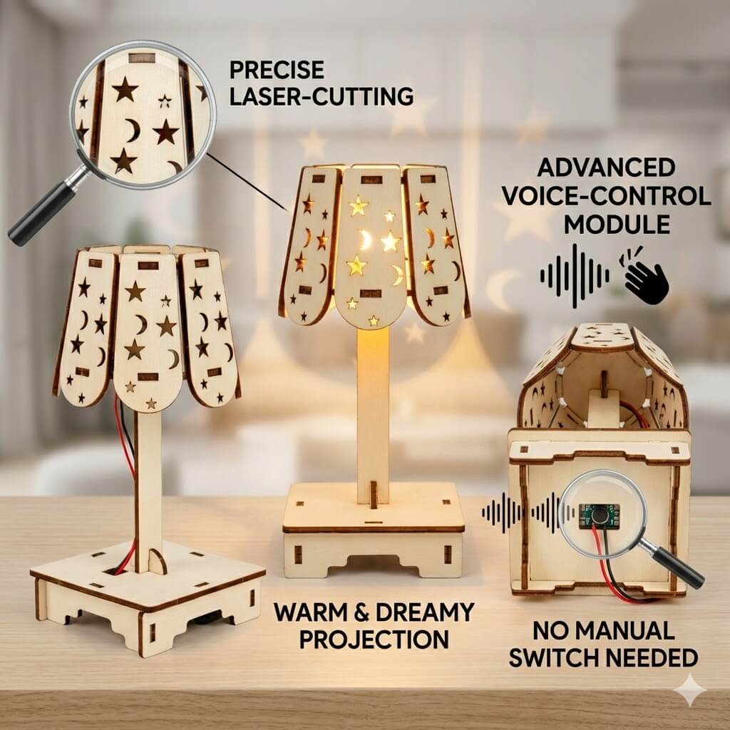 Clap to Light It Up! DIY Voice-Activated Night Lamp for Kids product detail image 5