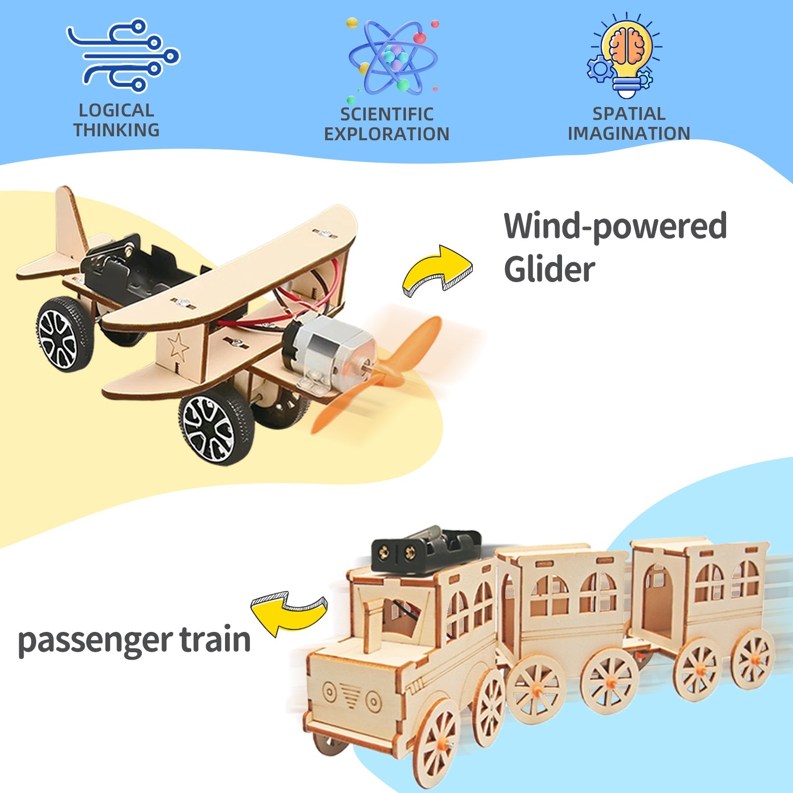 6-in-1 STEM Wooden Construction Vehicle Kit for Kids 8+ product detail image 3