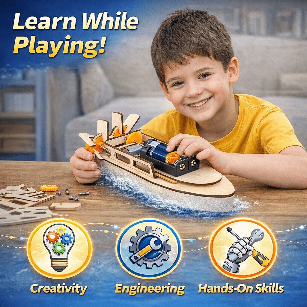 DIY Electric Paddle Boat STEM Kit - Hands-On Science Project for Kids product detail image 5