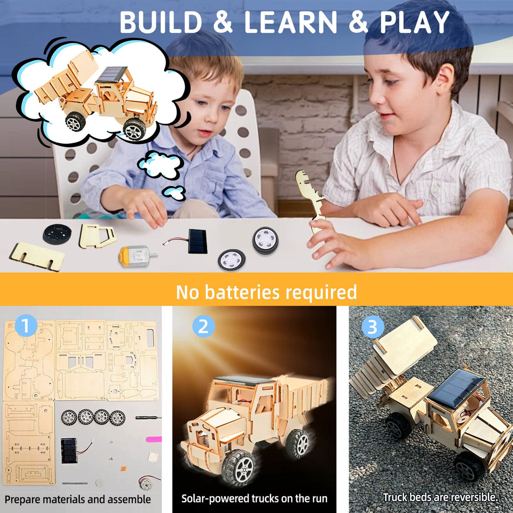 6-in-1 STEM Wooden Construction Vehicle Kit for Kids 8+ product detail image 6