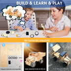 6-in-1 STEM Wooden Construction Vehicle Kit for Kids 8+ product detail image 6