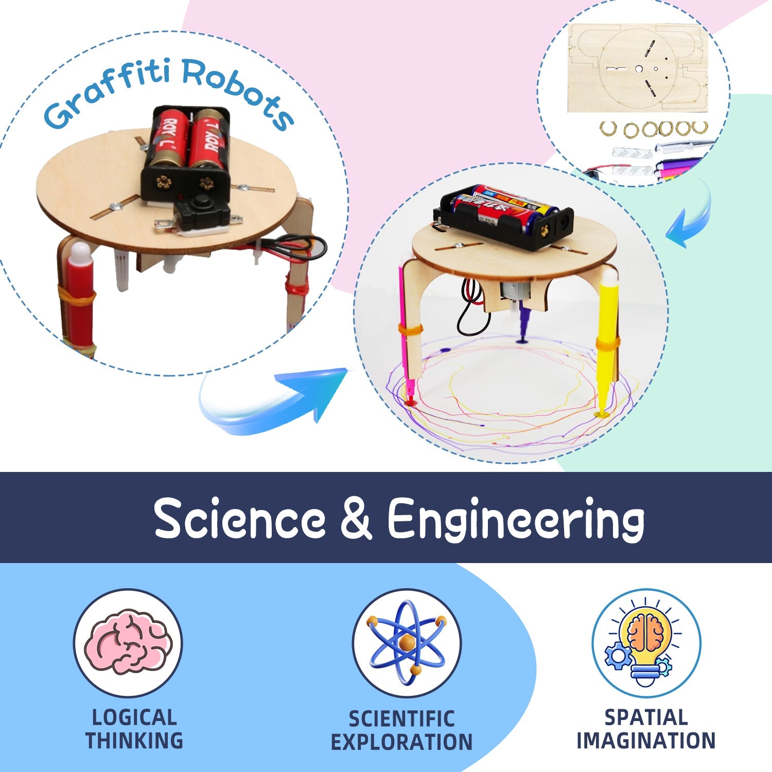 6-in-1 DIY Robot STEM Building Kit for Hands-On Learning & Creativity product detail image 4
