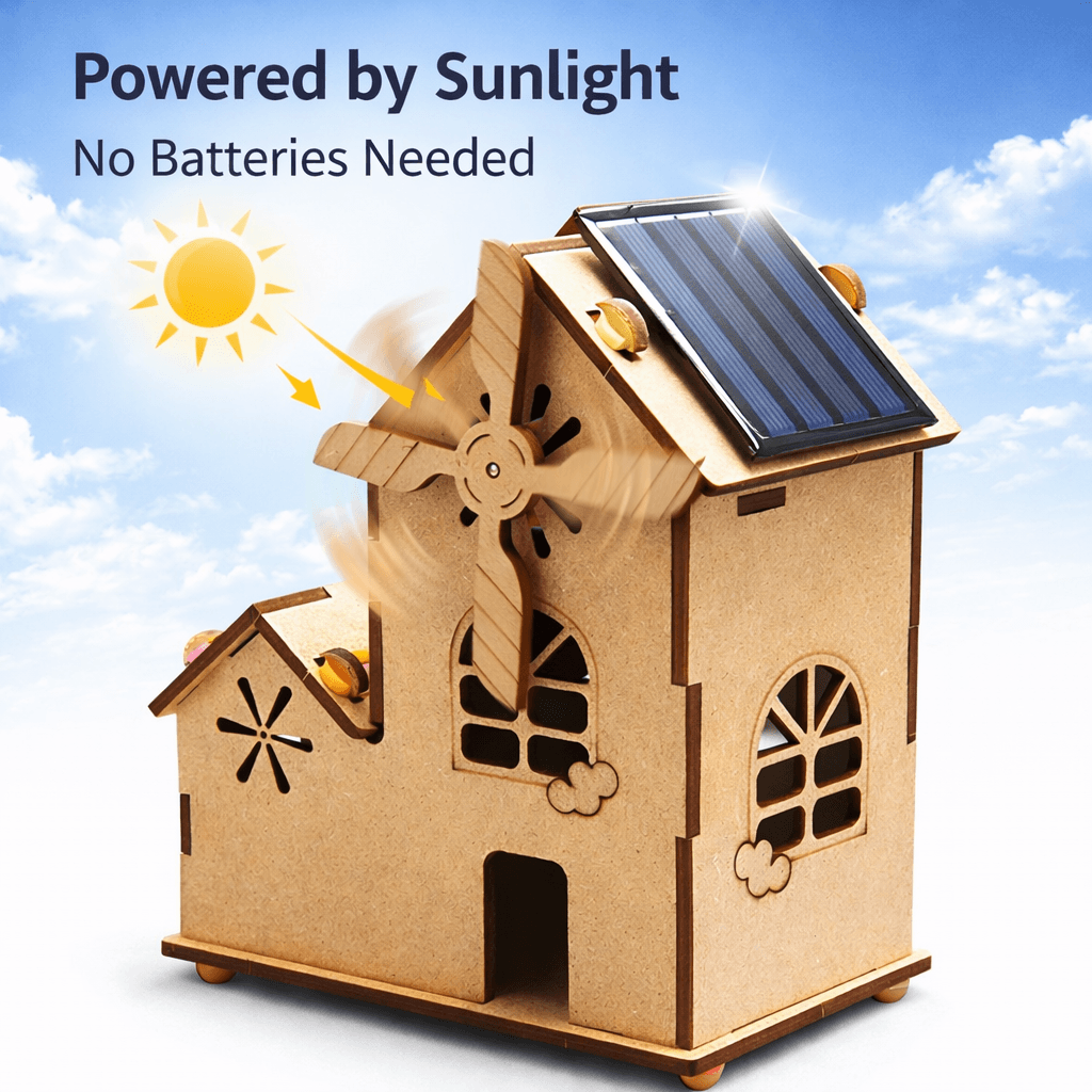 Build Your Own Solar Windmill House - Fun STEM DIY Kit for Kids product detail image 4