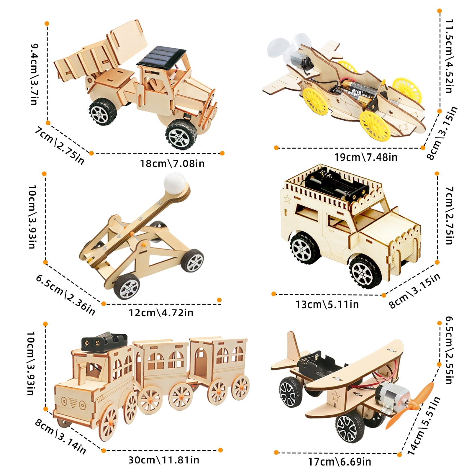 6-in-1 STEM Wooden Construction Vehicle Kit for Kids 8+ product detail image 4