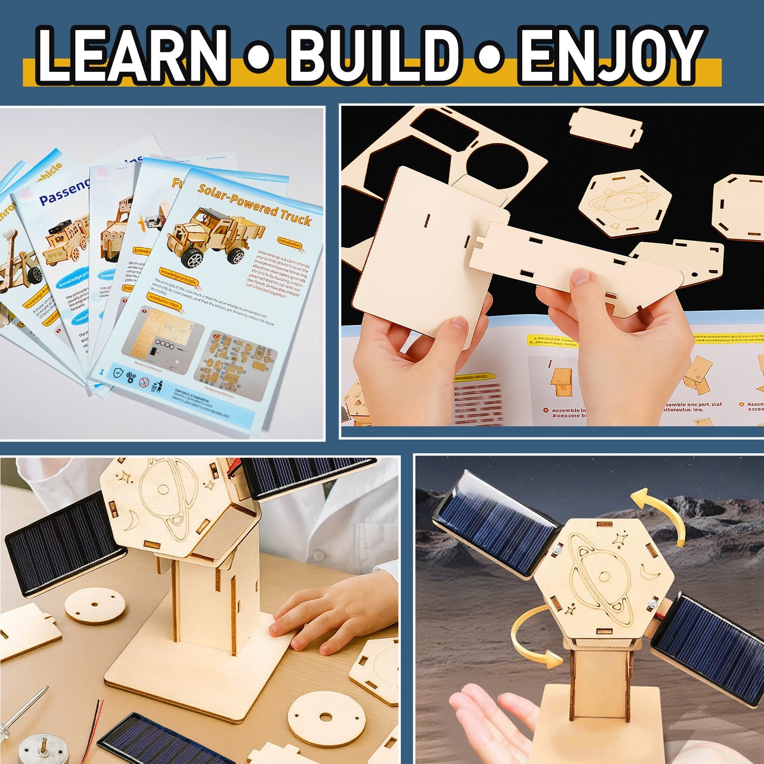 6-in-1 Solar Powered Wooden STEM Building Kit product detail image 7