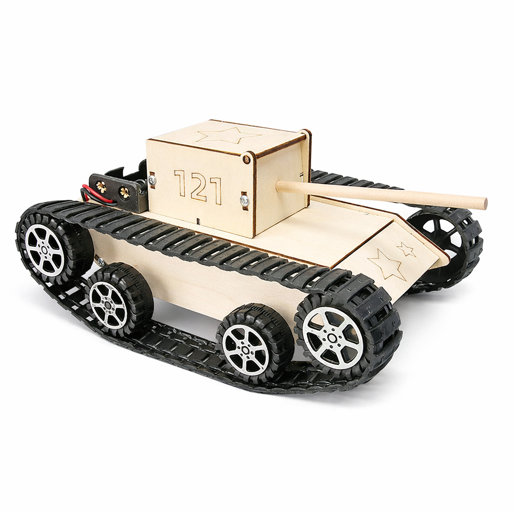 DIY Wooden Tank Model - Hands-On STEM Building Kit for Kids & Families product detail image 7