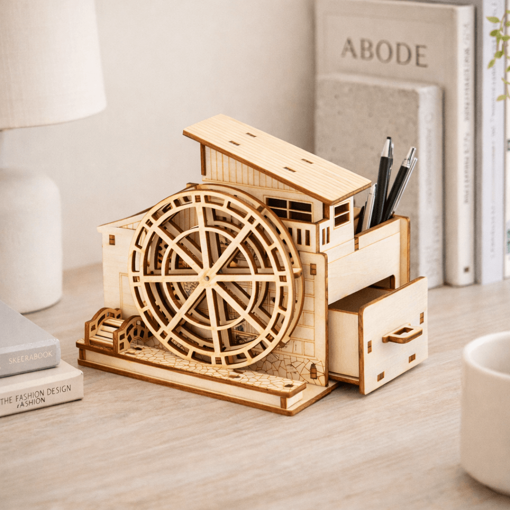 DIY Hand-Crank Wooden Watermill Music Box product detail image 4