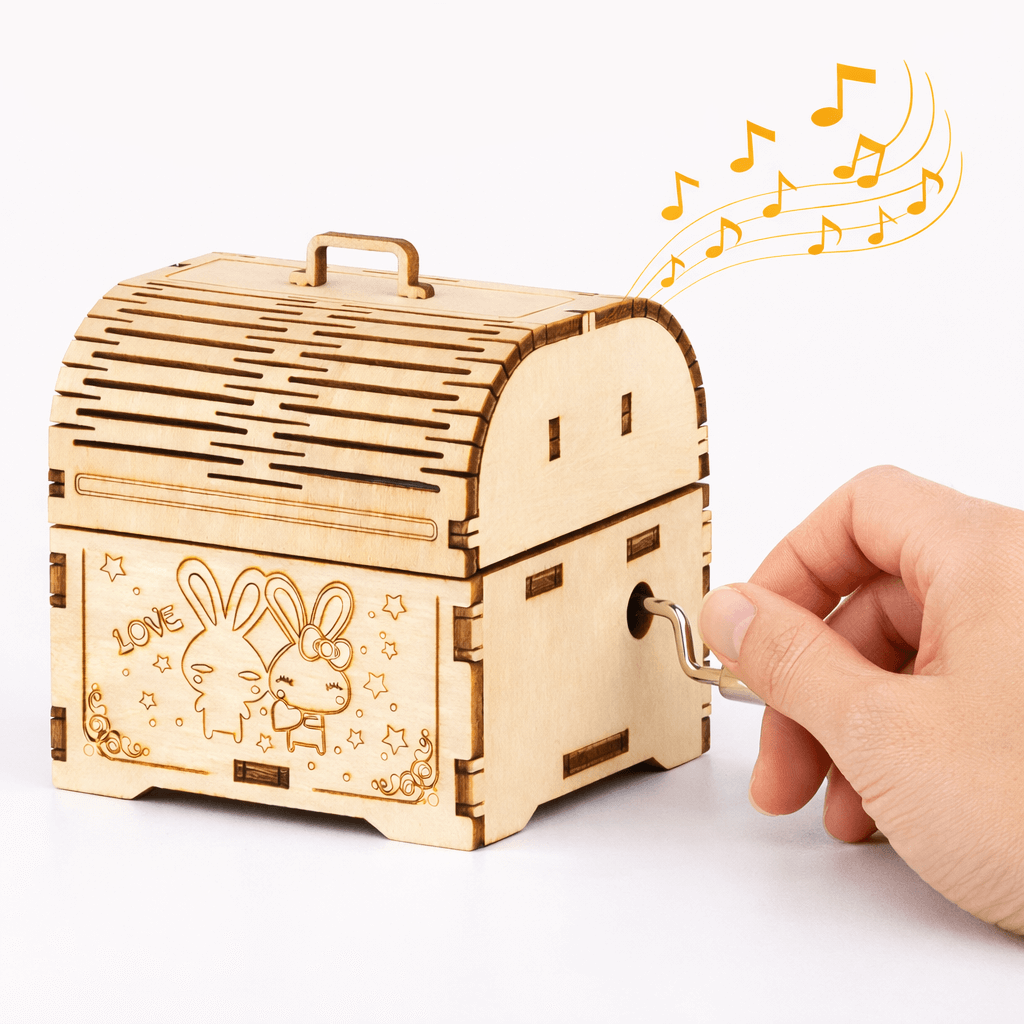 DIY Hand-Crank Wooden Music Box product detail image 5