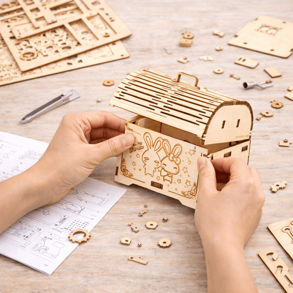 DIY Hand-Crank Wooden Music Box product detail image 2