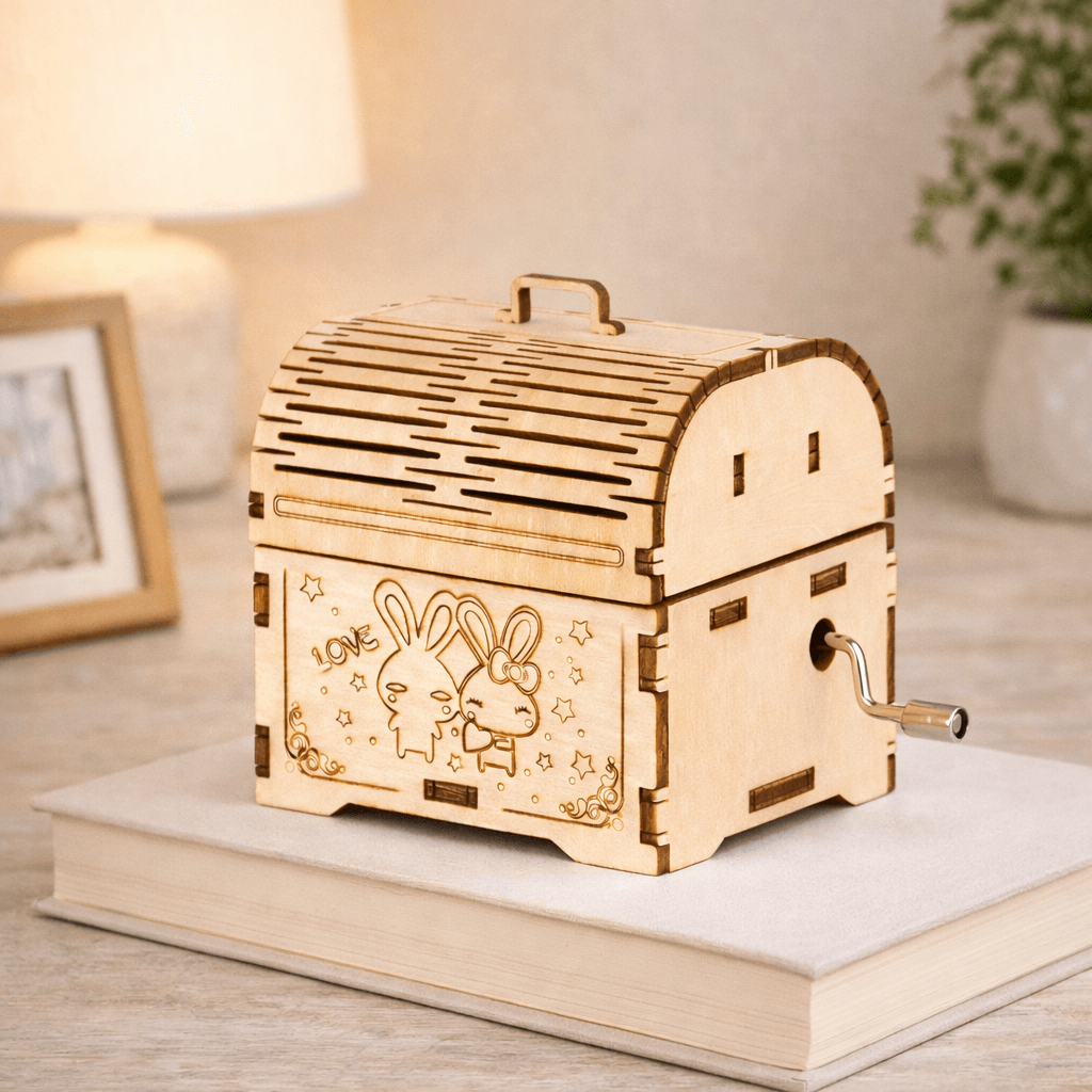 DIY Hand-Crank Wooden Music Box product detail image 4