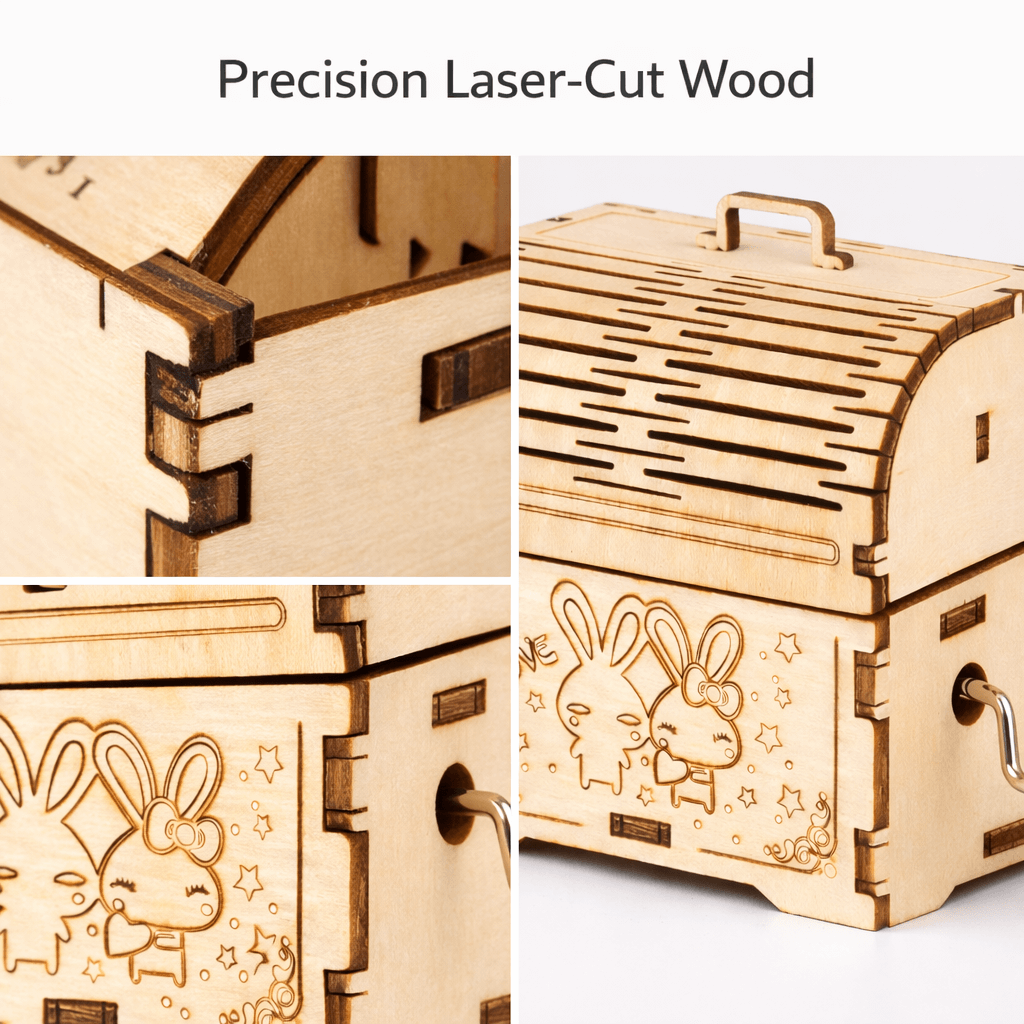 DIY Hand-Crank Wooden Music Box product detail image 6