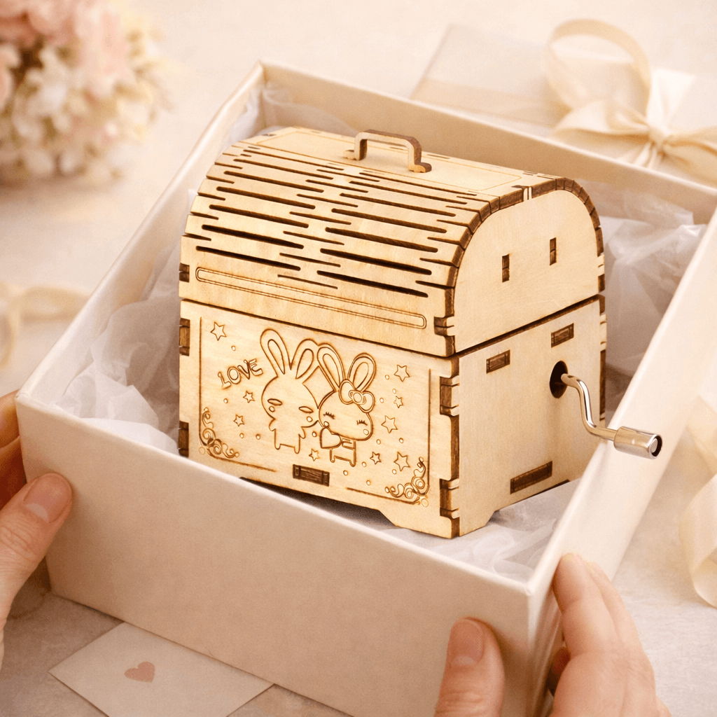 DIY Hand-Crank Wooden Music Box product detail image 8