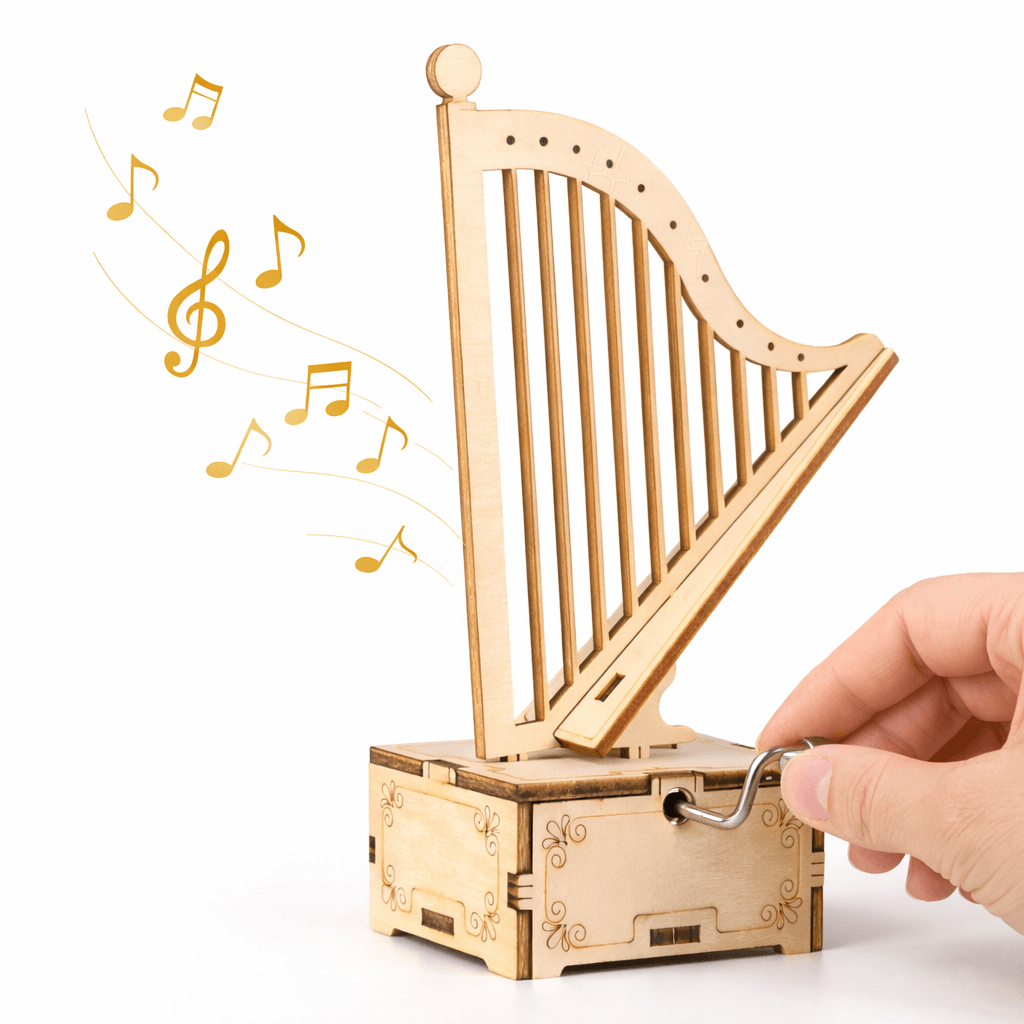 DIY Hand-Crank Wooden Music Box product detail image 3
