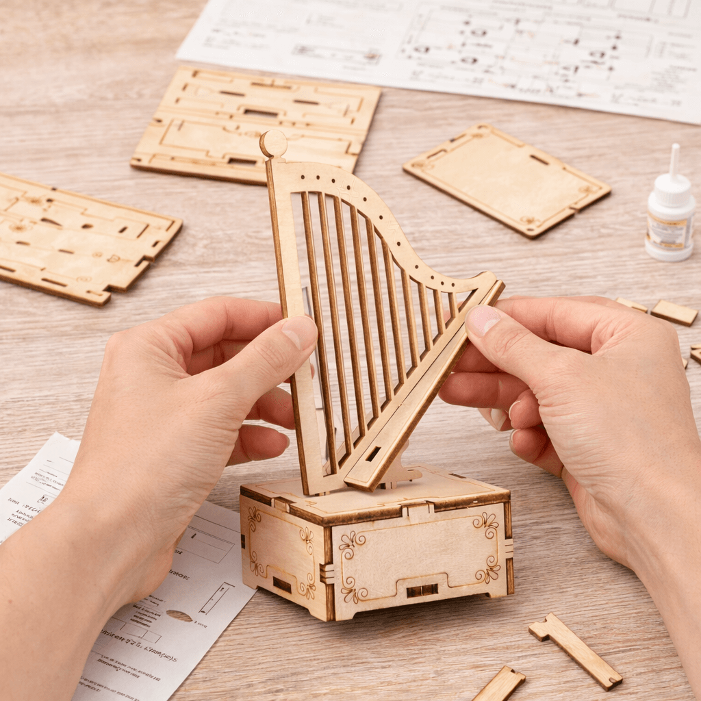 DIY Hand-Crank Wooden Music Box product detail image 4