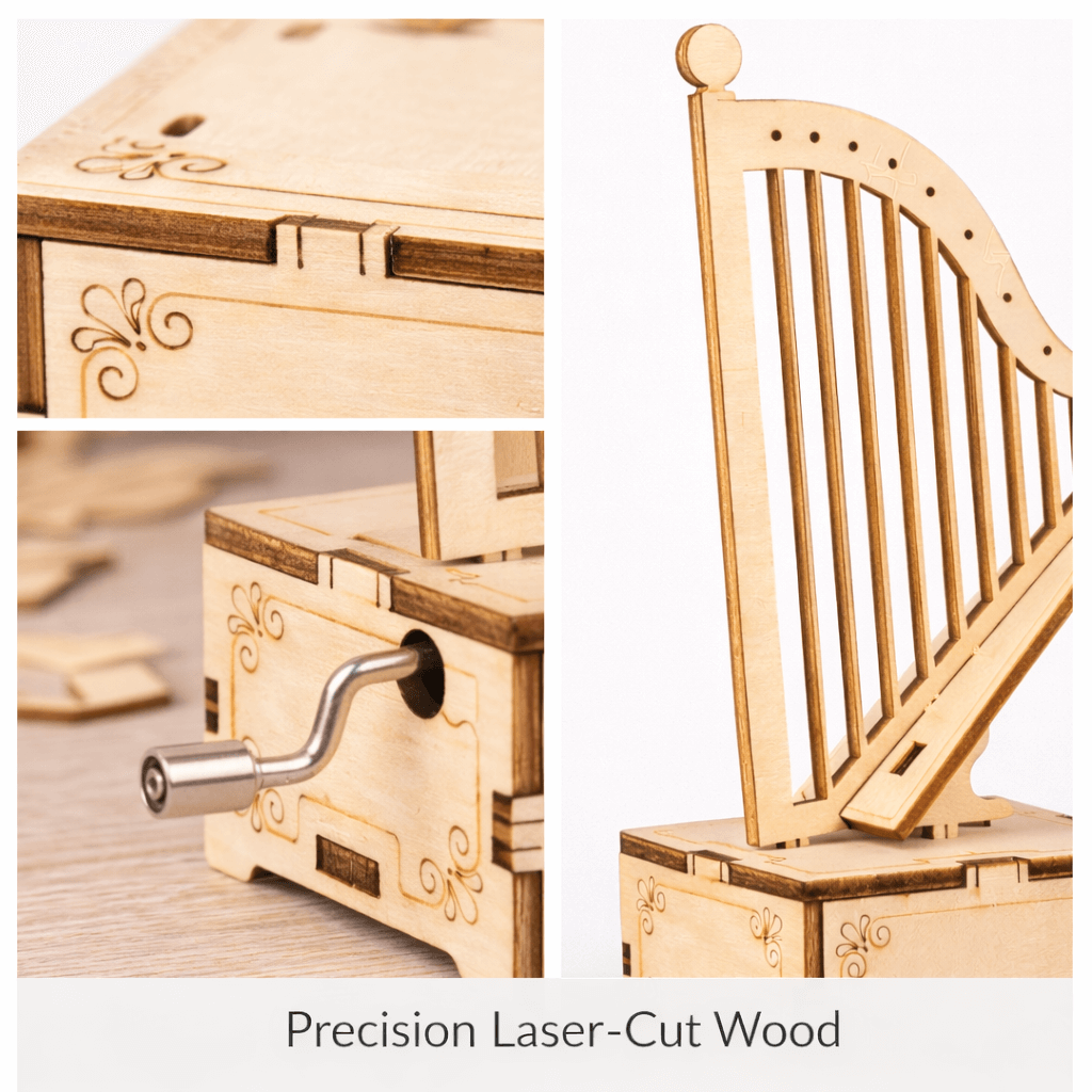 DIY Hand-Crank Wooden Music Box product detail image 5