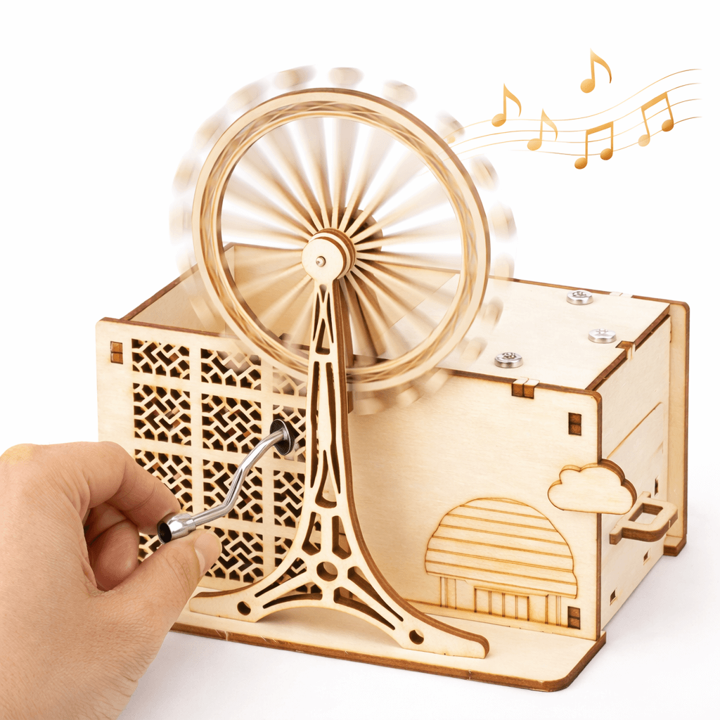 DIY Hand-Crank Ferris Wheel Music Box Pen Holder product detail image 7