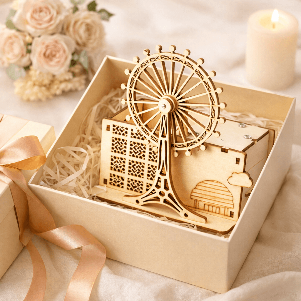 DIY Hand-Crank Ferris Wheel Music Box Pen Holder product detail image 6