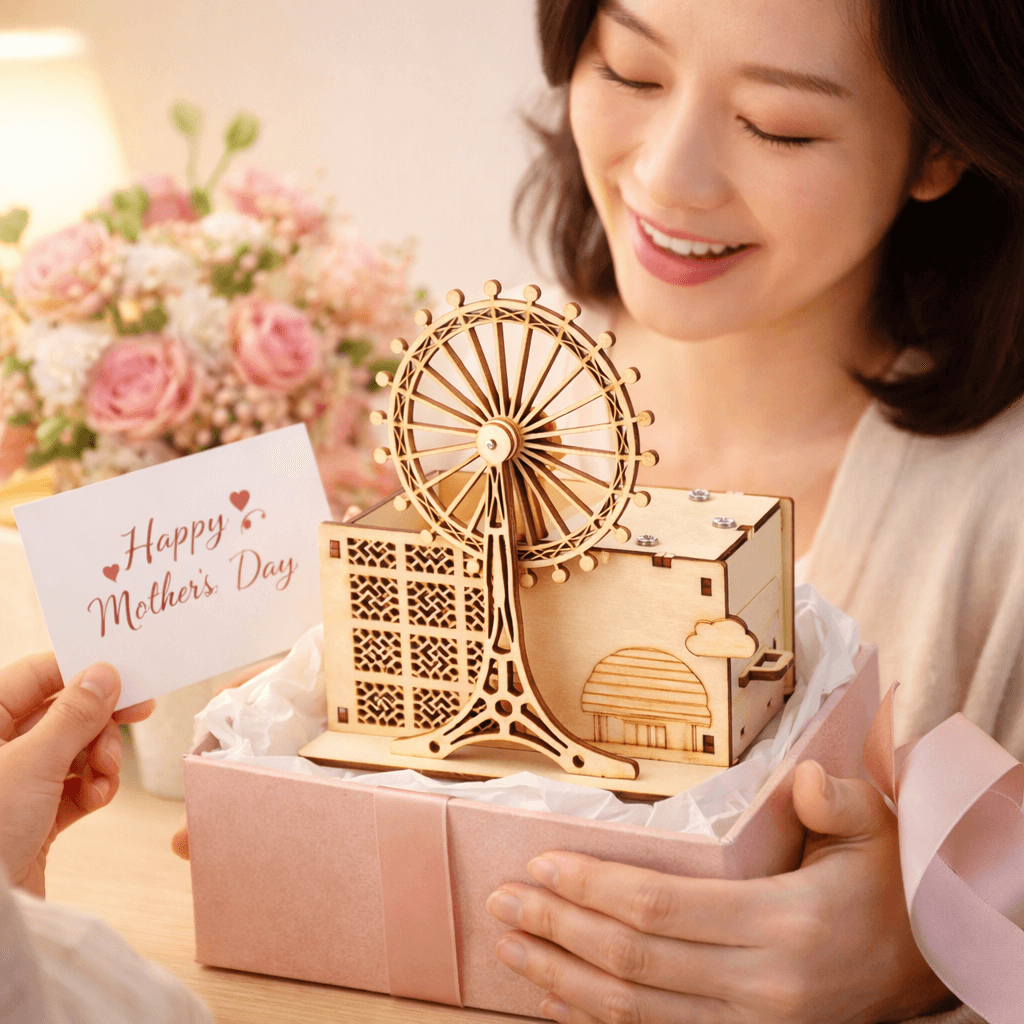 DIY Hand-Crank Ferris Wheel Music Box Pen Holder product detail image 8