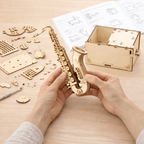 DIY Hand-Crank Wooden Saxophone Music Box product detail image 2