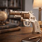 DIY Wooden Mechanical Revolver Model Kit - Buildable Puzzle & Display Piece product detail image 7