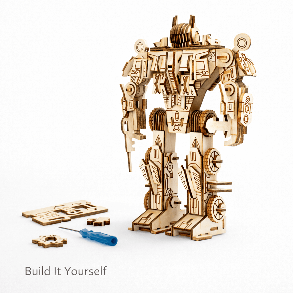 DIY Wooden Robot 3D Puzzle - STEM Mechanical Model Kit for Kids product detail image 6