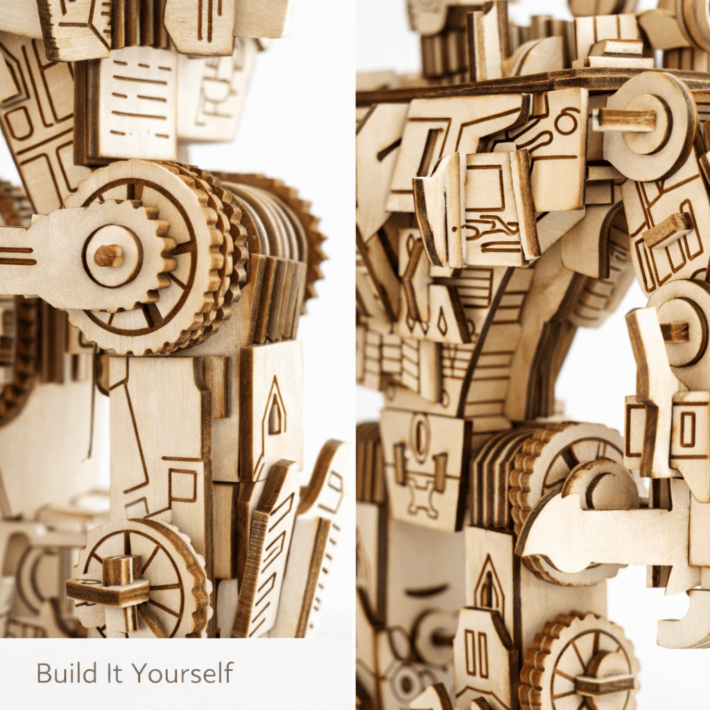 DIY Wooden Robot 3D Puzzle - STEM Mechanical Model Kit for Kids product detail image 8