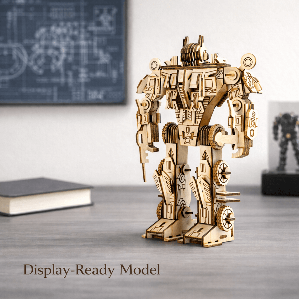 DIY Wooden Robot 3D Puzzle - STEM Mechanical Model Kit for Kids product detail image 5