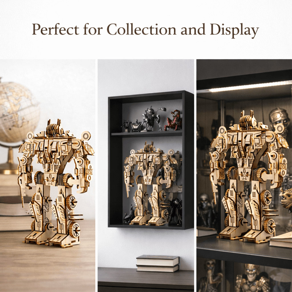 DIY Wooden Robot 3D Puzzle - STEM Mechanical Model Kit for Kids product detail image 3