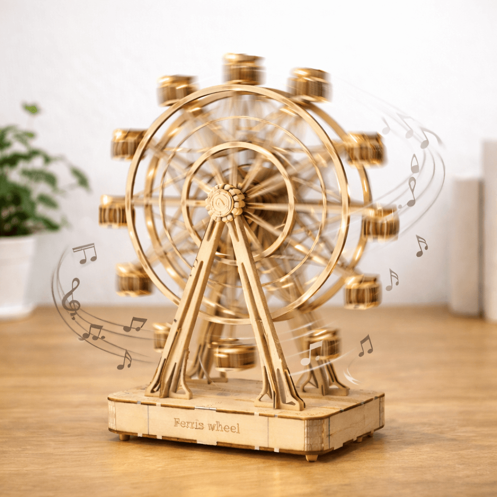 DIY Wooden Ferris Wheel Mechanical Model - No-Glue Laser-Cut 3D Puzzle product detail image 5