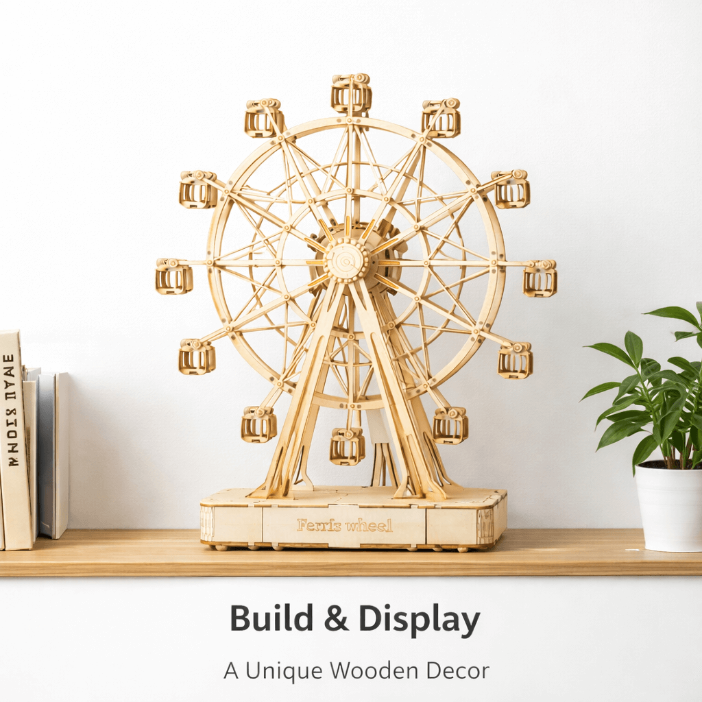 DIY Wooden Ferris Wheel Mechanical Model - No-Glue Laser-Cut 3D Puzzle product detail image 9