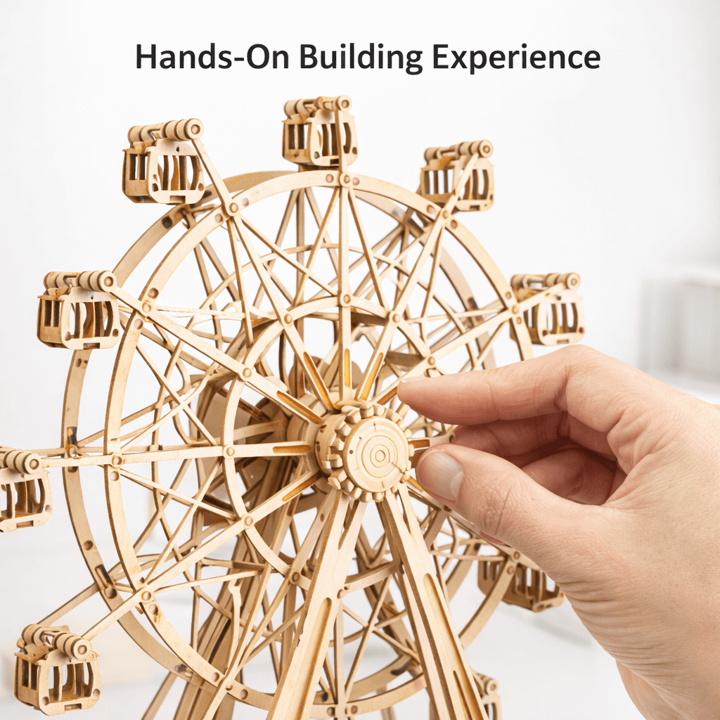 DIY Wooden Ferris Wheel Mechanical Model - No-Glue Laser-Cut 3D Puzzle product detail image 4