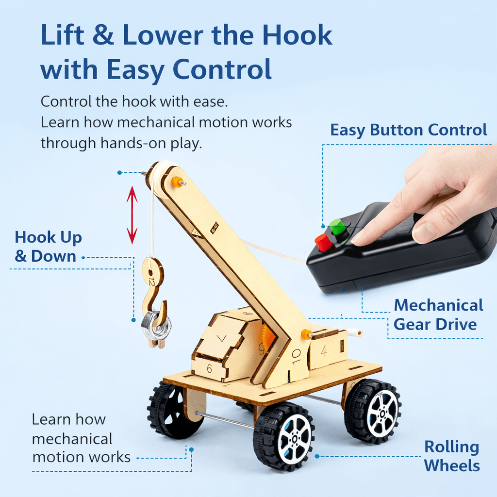 DIY Remote Control Crane Truck - Wooden STEM Building Kit for Kids product detail image 2