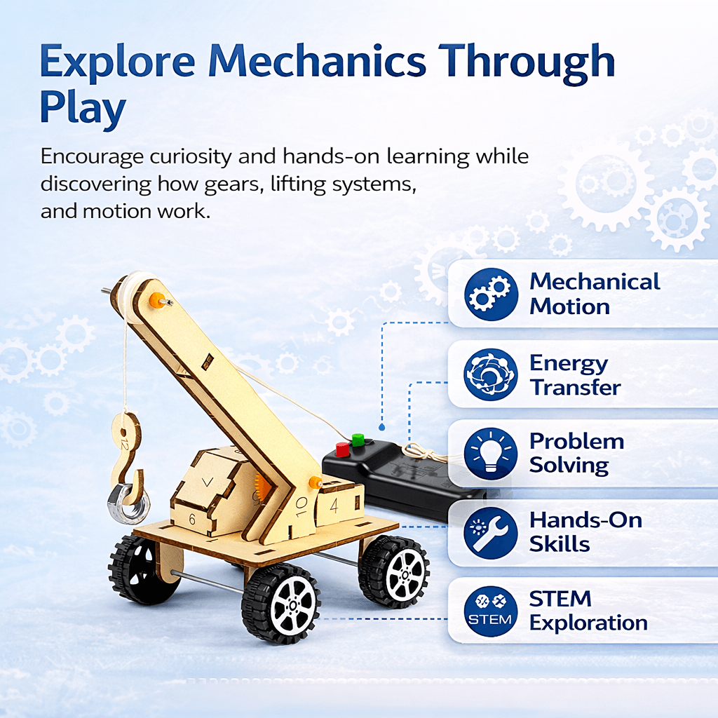 DIY Remote Control Crane Truck - Wooden STEM Building Kit for Kids product detail image 3