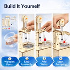 DIY Hydraulic Water Pump Kit - Wooden STEM Science Building Toy for Kids product detail image 5