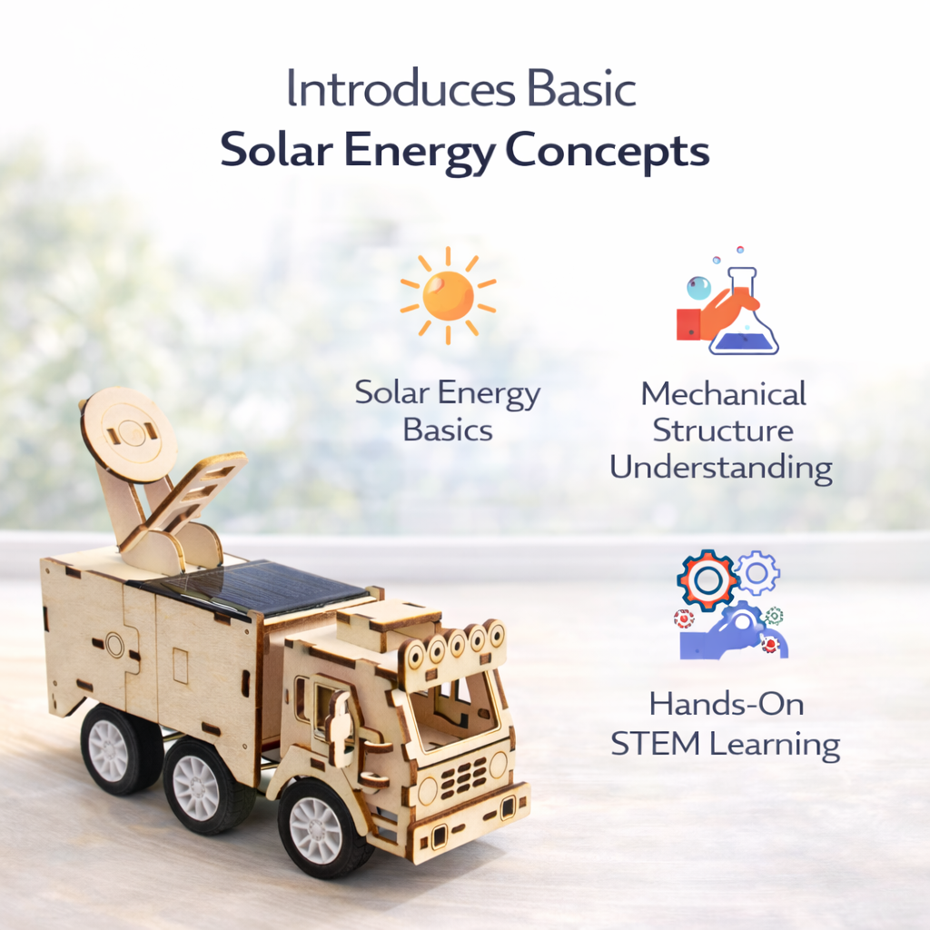 DIY Solar Powered Wooden STEM Car - Educational Science Toy for Kids product detail image 4