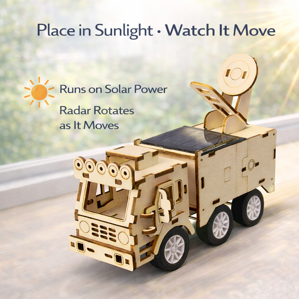 DIY Solar Powered Wooden STEM Car - Educational Science Toy for Kids product detail image 2