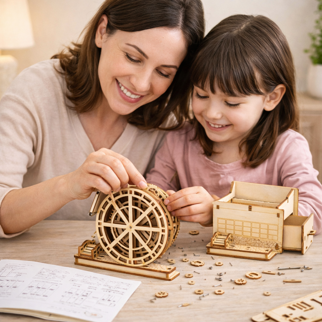 DIY Hand-Crank Wooden Watermill Music Box product detail image 7
