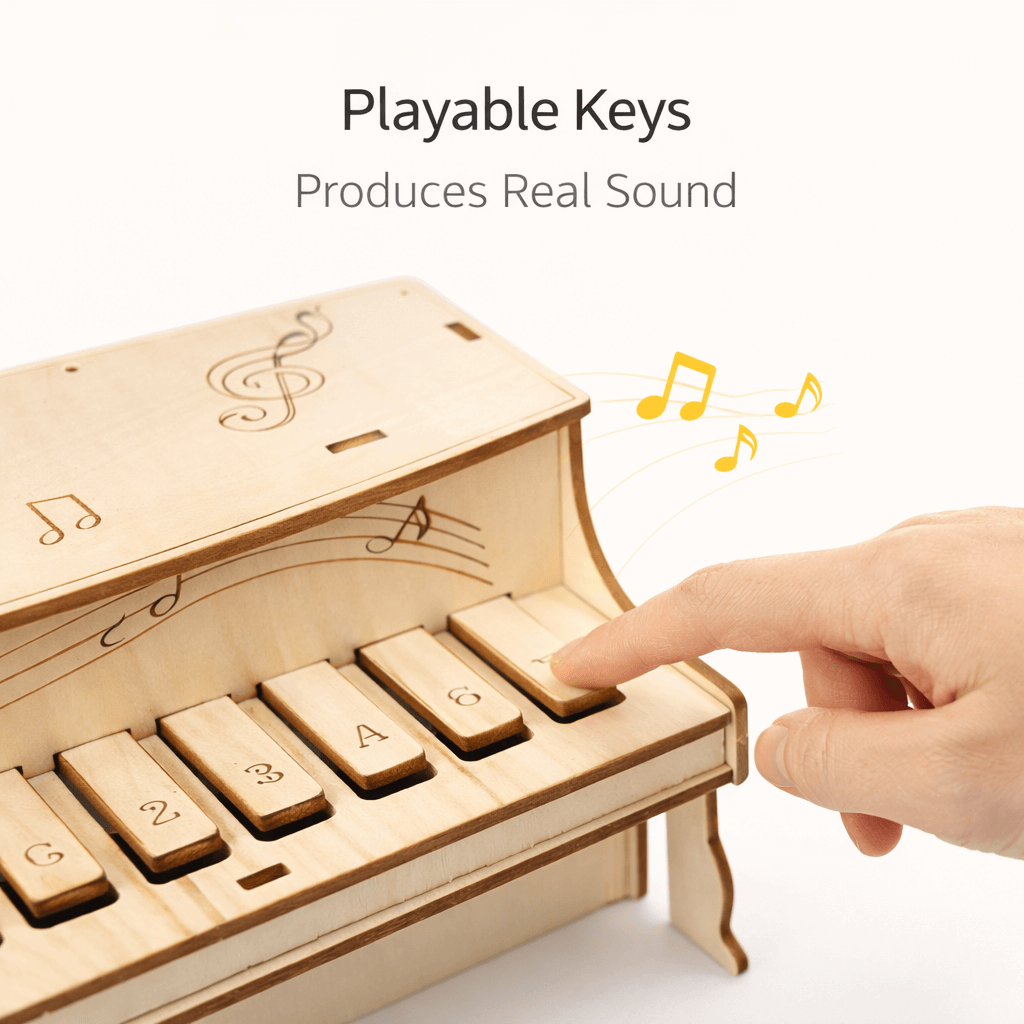DIY Wooden Piano with Playable Keys product detail image 10