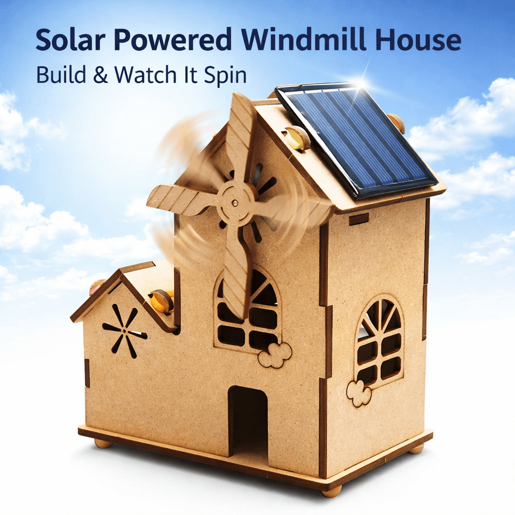 Build Your Own Solar Windmill House - Fun STEM DIY Kit for Kids product detail image 5