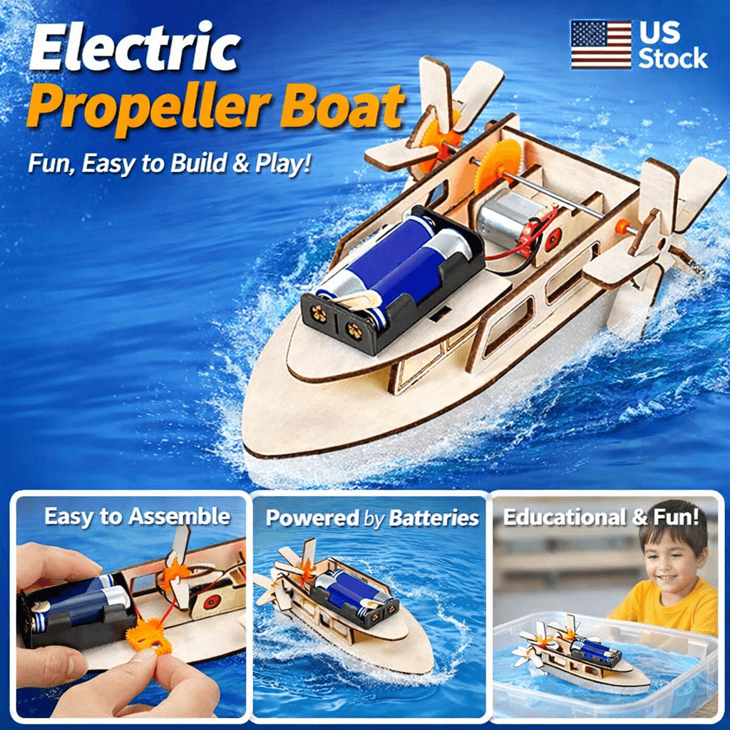 DIY Electric Paddle Boat STEM Kit - Hands-On Science Project for Kids product detail image 3