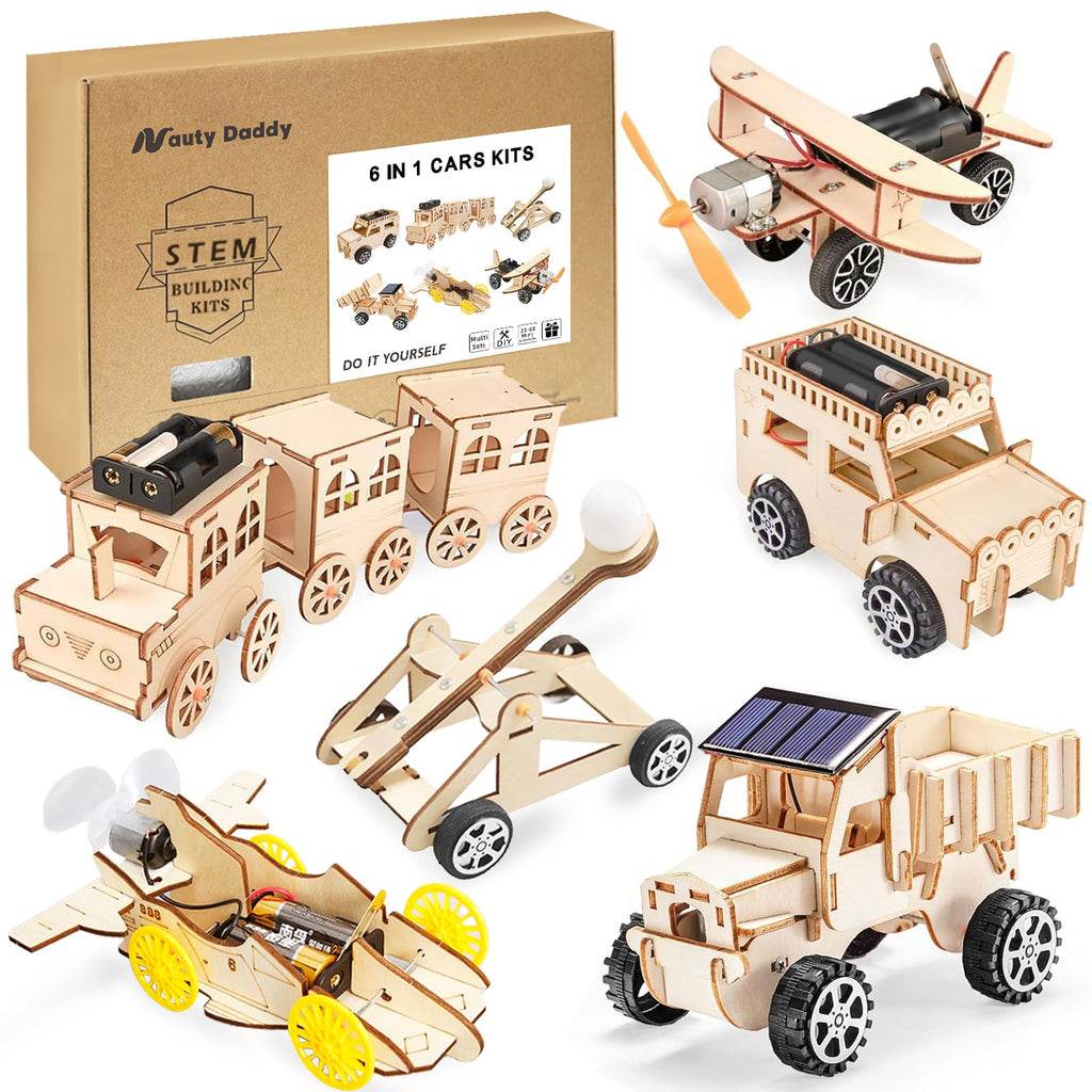 6-in-1 STEM Wooden Construction Vehicle Kit for Kids 8+ product detail image 7