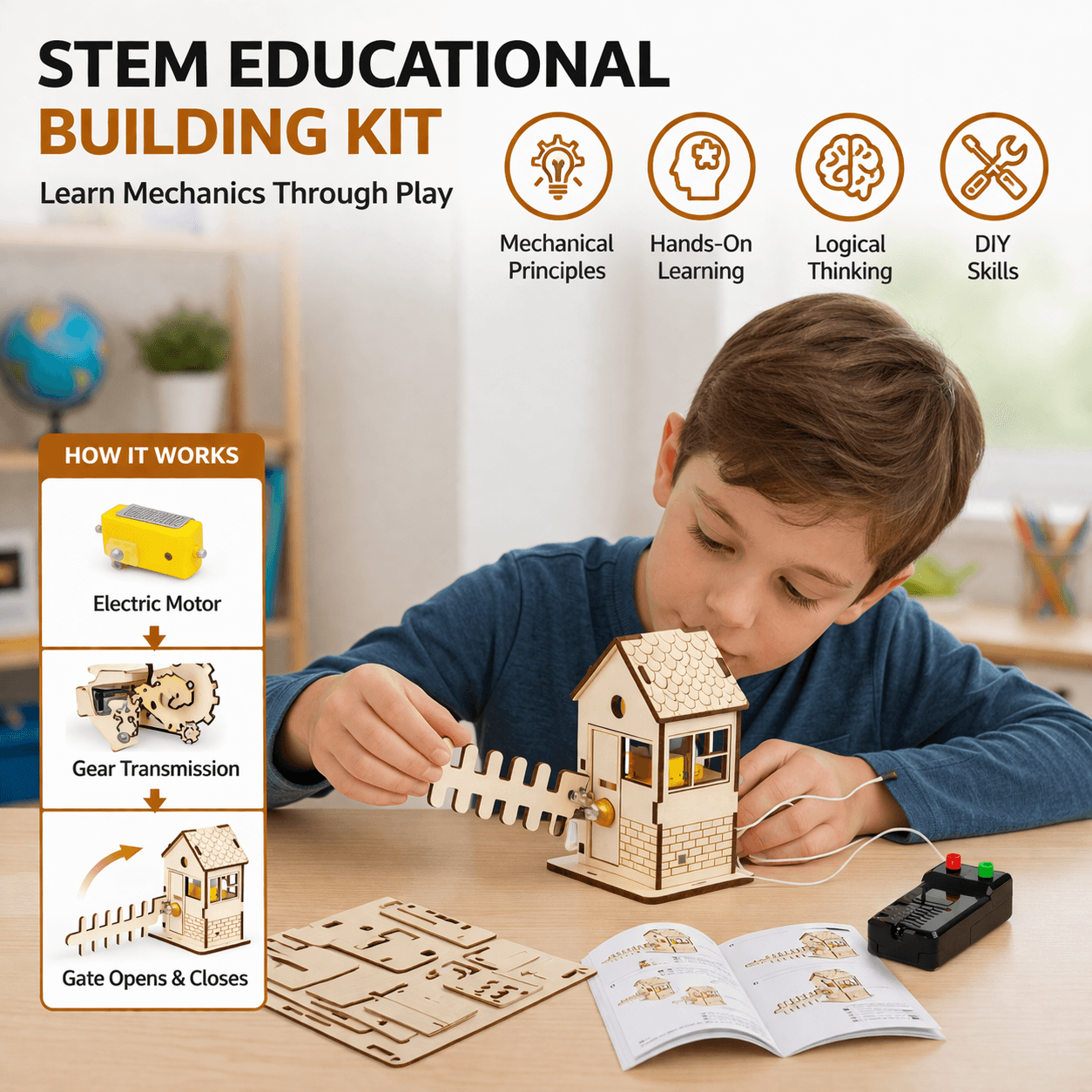 Build Your Own Electric Gate - Fun Motorized DIY STEM Kit for Kids product detail image 6