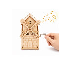 DIY Ferris Wheel Music Box Pen Holder wooden buildable desk organizer — assemble a working music box pen holder, STEM learning and organization project