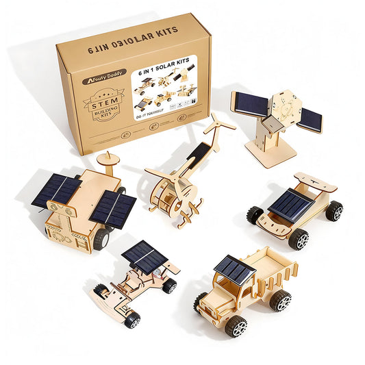 6-in-1 Solar Powered Wooden STEM Building Kit