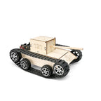 DIY Wooden Tank mechanical model STEM building kit — hands-on engineering and construction project for kids and families, precision laser-cut assembly